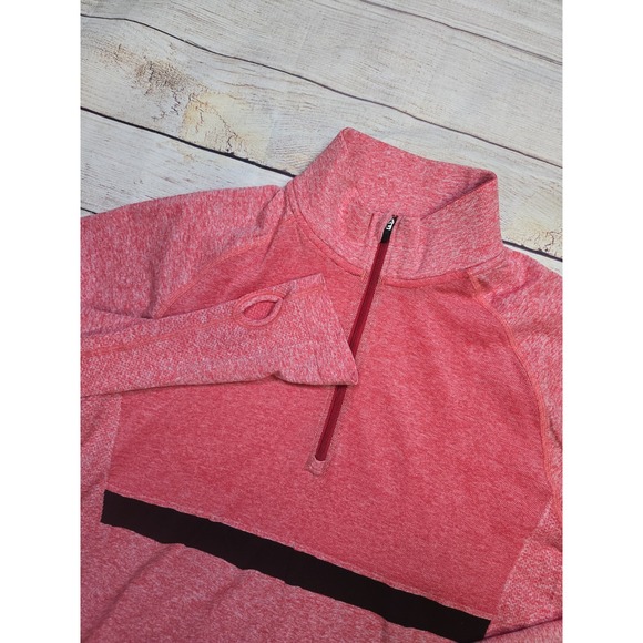 Nike Other - Nike Running Quarter Zip Long Sleeve Knit Mens Medium Red Reflective Dri-Fit Top